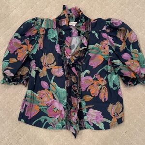 Love the Label Floral Ruffle Women's Top sz M